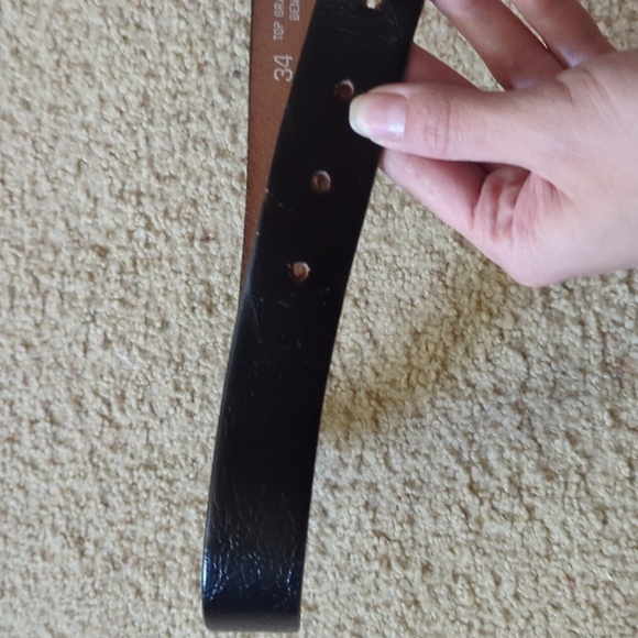 Pelham Dark Brown/ Black Top Grain Cowhide Bench Made Belt Size 34 - Picture 5 of 6